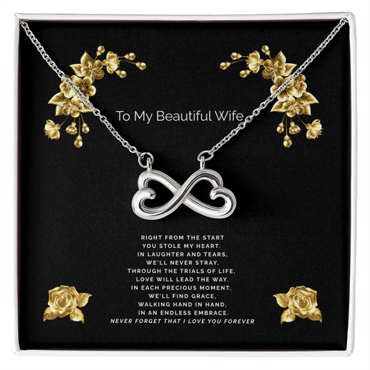 To My Beautiful Wife - Never Forget That I Love You Forever - Endless Love Pendant Necklace - Gift For Her